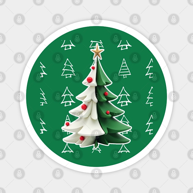 Christmas Tree Cake Magnet by Creatifly Graphic Tees
